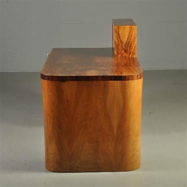 Grote foto wat een uitzonderlijk fraai art deco bureau ca 1920 in o.a. wortelnoten palissander en chroom no.3 antiek en kunst overige in antiek gebruiksvoorwerpen