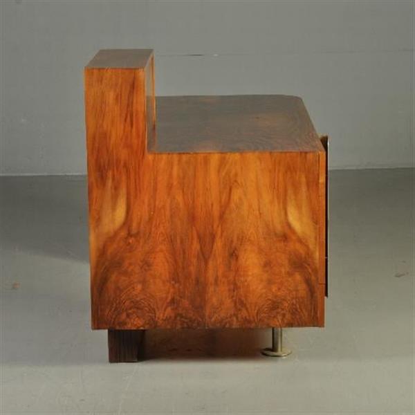 Grote foto wat een uitzonderlijk fraai art deco bureau ca 1920 in o.a. wortelnoten palissander en chroom no.3 antiek en kunst overige in antiek gebruiksvoorwerpen