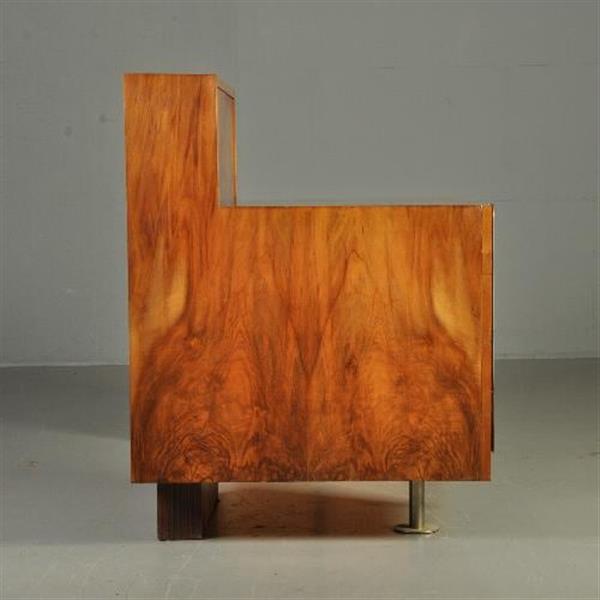 Grote foto wat een uitzonderlijk fraai art deco bureau ca 1920 in o.a. wortelnoten palissander en chroom no.3 antiek en kunst overige in antiek gebruiksvoorwerpen