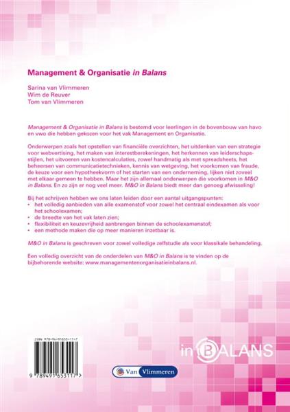 Grote foto management en organisatie in balans opgavenboek 1 vwo boeken overige boeken