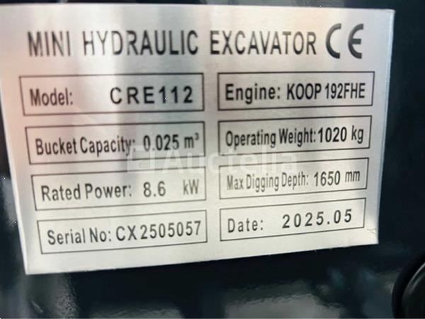 Grote foto rte cre112 mini graver 1120kg euro5 doe het zelf en verbouw hefwerktuigen