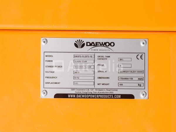 Grote foto daewoo dagfs 15 noodstroomaggregaat 15kva doe het zelf en verbouw hefwerktuigen