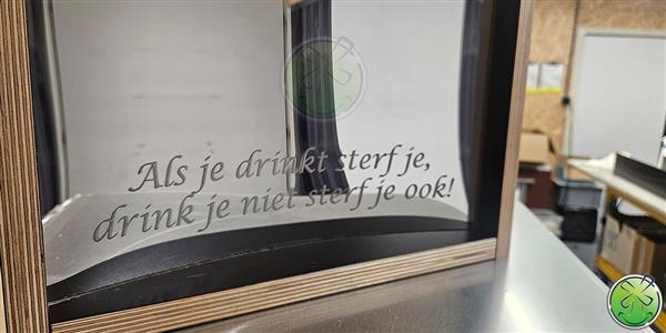 Grote foto lachspiegels met gelaserde tekst hobby en vrije tijd feestartikelen
