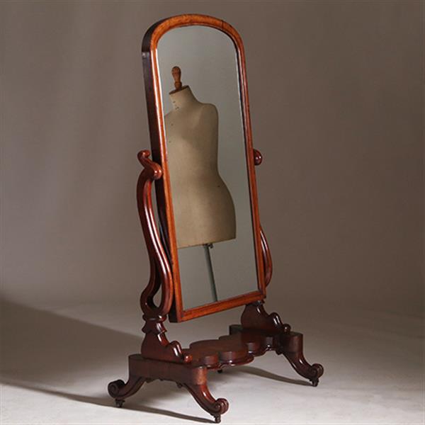 Grote foto luxe kantelbare passpiegel uit de victoriaanse tijd in mahonie met authentiek glas no.322105 antiek en kunst spiegels
