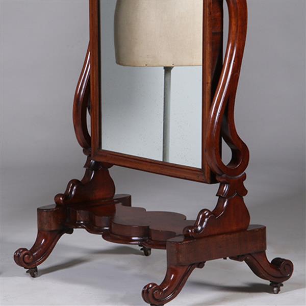 Grote foto luxe kantelbare passpiegel uit de victoriaanse tijd in mahonie met authentiek glas no.322105 antiek en kunst spiegels