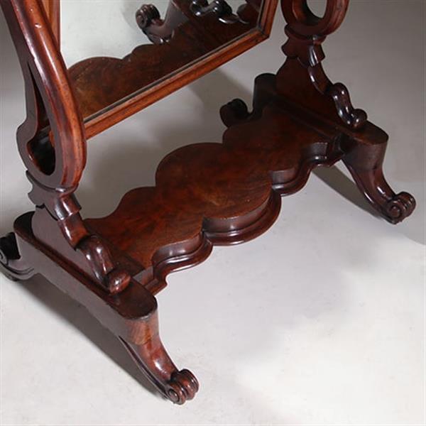 Grote foto luxe kantelbare passpiegel uit de victoriaanse tijd in mahonie met authentiek glas no.322105 antiek en kunst spiegels
