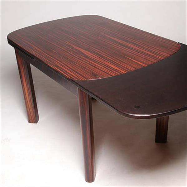 Grote foto art deco mid century eetkamertafel uitschuifbaar opgelegd gespiegeld palissander no.322140 antiek en kunst stoelen en banken