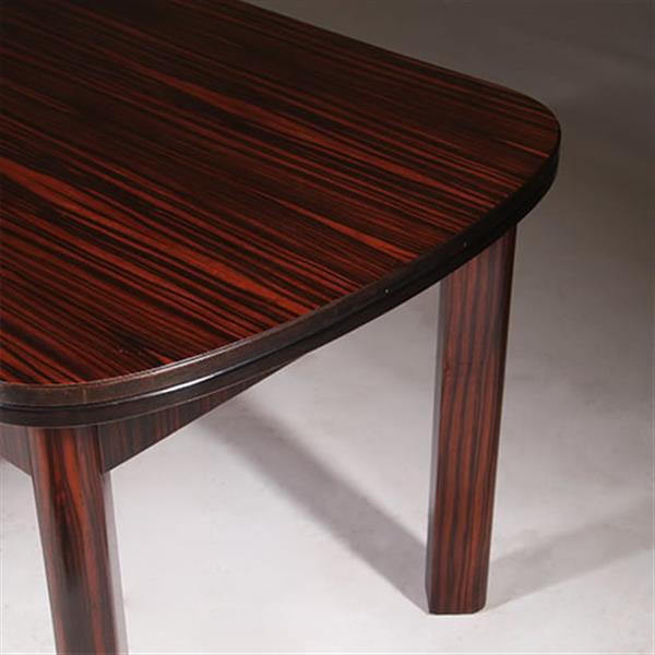 Grote foto art deco mid century eetkamertafel uitschuifbaar opgelegd gespiegeld palissander no.322140 antiek en kunst stoelen en banken