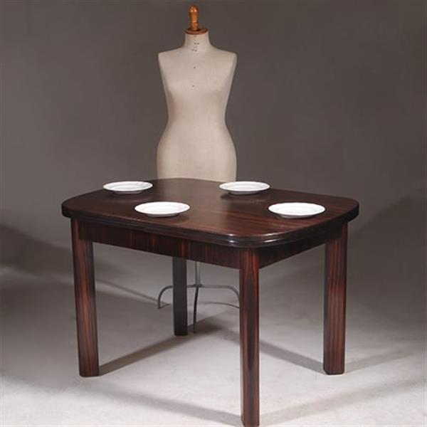 Grote foto art deco mid century eetkamertafel uitschuifbaar opgelegd gespiegeld palissander no.322140 antiek en kunst stoelen en banken