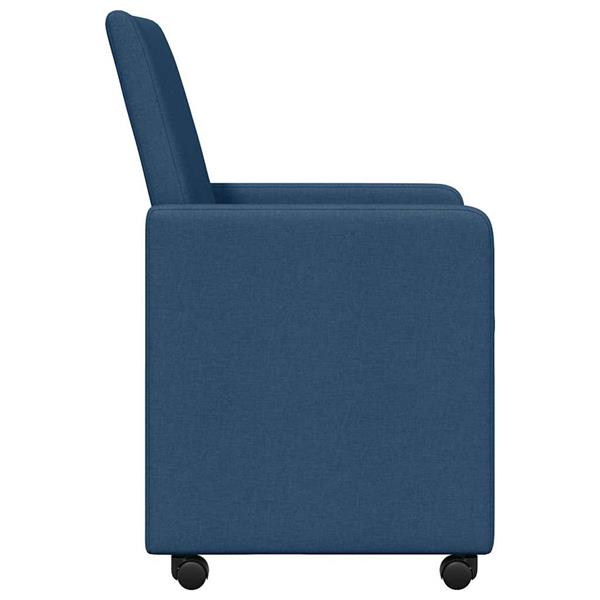 Grote foto vidaxl eetkamerstoel met kussen 2 pcs blauw 57 x 66 x 94 cm stof huis en inrichting stoelen