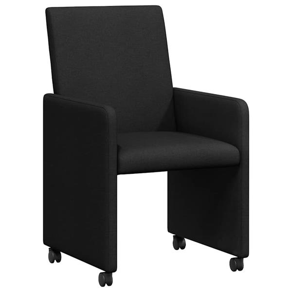 Grote foto vidaxl eetkamerstoel met kussen 2 pcs zwart 57 x 66 x 94 cm stof huis en inrichting stoelen