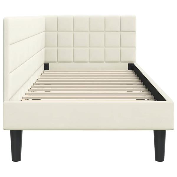 Grote foto vidaxl hoekbedframe met hoofdeinde cr me 80 x 200 cm fluweel antiek en kunst stoelen en banken