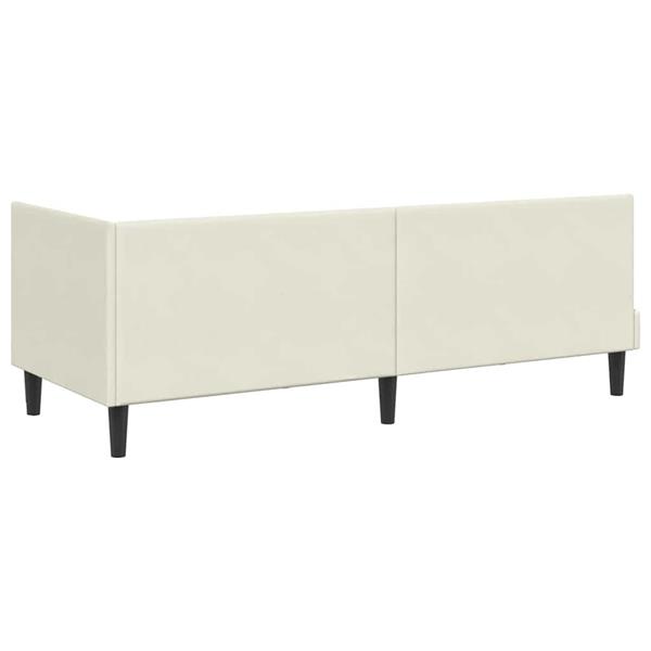 Grote foto vidaxl hoekbedframe met hoofdeinde cr me 80 x 200 cm fluweel antiek en kunst stoelen en banken