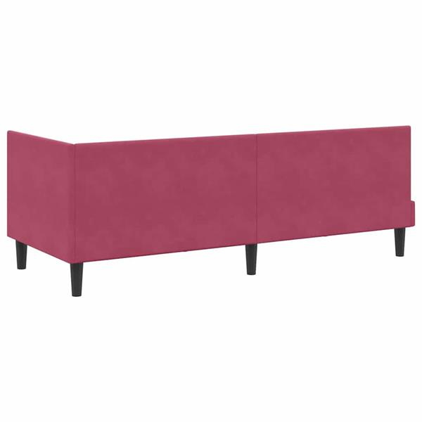 Grote foto vidaxl hoekbedframe met hoofdeinde wijnrood 80 x 200 cm fluweel antiek en kunst stoelen en banken