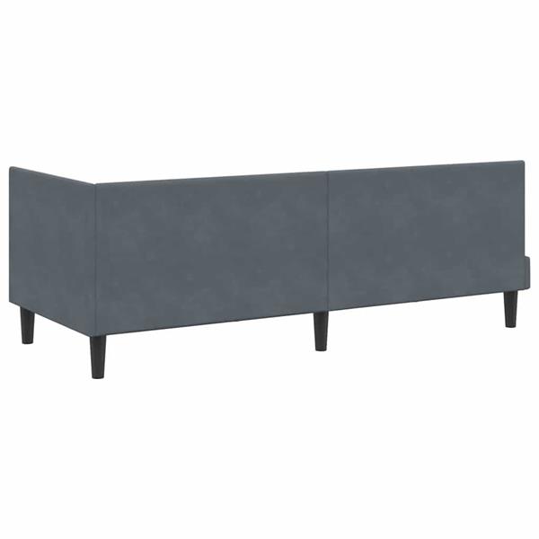 Grote foto vidaxl hoekbedframe met hoofdeinde donkergrijs 80 x 200 cm fluweel antiek en kunst stoelen en banken