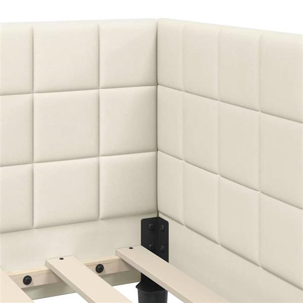Grote foto vidaxl hoekbedframe met hoofdeinde cr me 100 x 200 cm fluweel antiek en kunst stoelen en banken