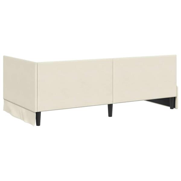 Grote foto vidaxl hoekbedframe met hoofdeinde cr me 90 x 200 cm fluweel antiek en kunst stoelen en banken