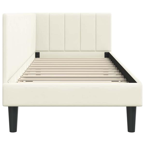 Grote foto vidaxl hoekbedframe met hoofdeinde cr me 80 x 200 cm fluweel antiek en kunst stoelen en banken