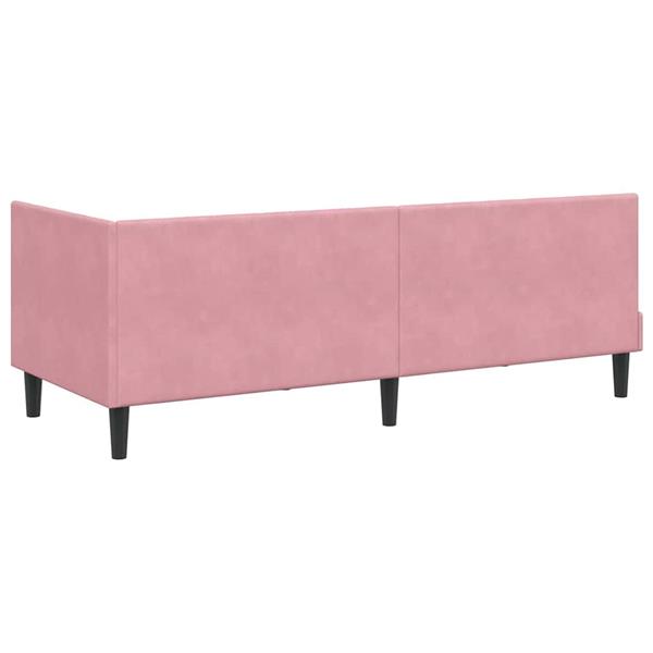 Grote foto vidaxl hoekbedframe met hoofdeinde roze 80 x 200 cm fluweel antiek en kunst stoelen en banken