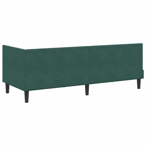 Grote foto vidaxl hoekbedframe met hoofdeinde donkergroen 80 x 200 cm fluweel antiek en kunst stoelen en banken