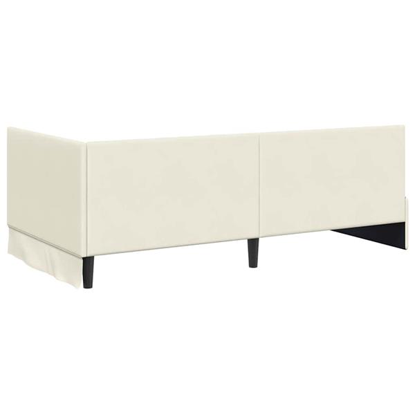 Grote foto vidaxl hoekbedframe met hoofdeinde cr me 90 x 190 cm fluweel antiek en kunst stoelen en banken