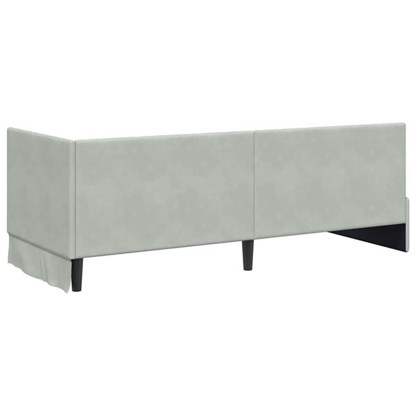 Grote foto vidaxl hoekbedframe met hoofdeinde lichtgrijs 80 x 200 cm fluweel antiek en kunst stoelen en banken