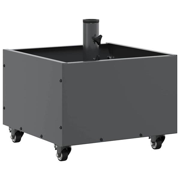 Grote foto vidaxl parasolbasis met plantenbak antraciet 45 x 45 x 45 cm staal tuin en terras overige tuin en terras