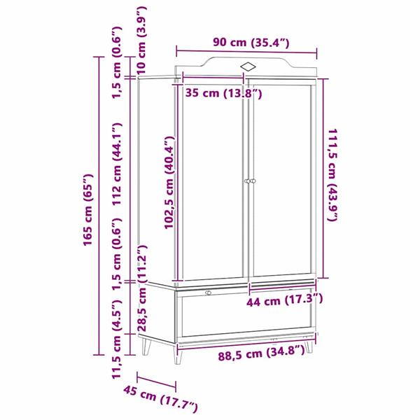 Grote foto vidaxl krijtbord kast met lade met plank grijs en wit bewerkt hout huis en inrichting overige
