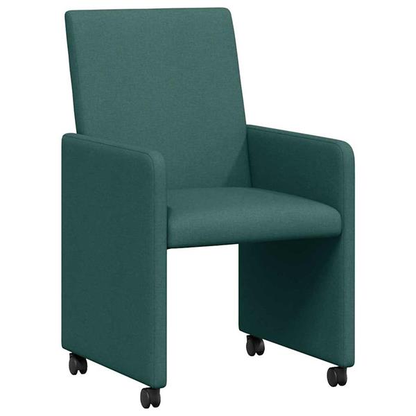 Grote foto vidaxl eetkamerstoel met kussen 2 pcs donkergroen 57 x 66 x 94 cm stof huis en inrichting stoelen