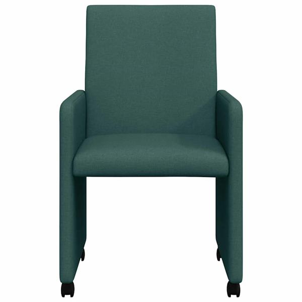 Grote foto vidaxl eetkamerstoel met kussen 2 pcs donkergroen 57 x 66 x 94 cm stof huis en inrichting stoelen