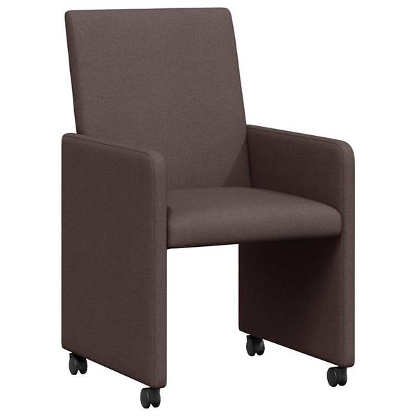 Grote foto vidaxl eetkamerstoel met kussen 2 pcs donkerbruin 57 x 66 x 94 cm stof huis en inrichting stoelen