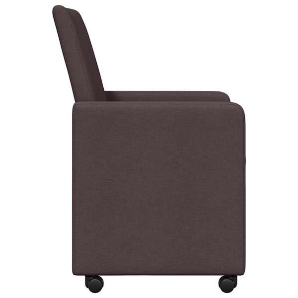 Grote foto vidaxl eetkamerstoel met kussen 2 pcs donkerbruin 57 x 66 x 94 cm stof huis en inrichting stoelen