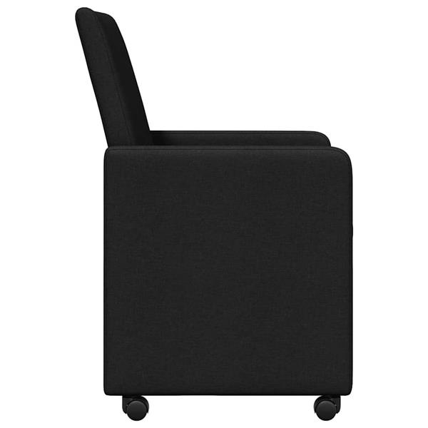 Grote foto vidaxl eetkamerstoel met kussen 2 pcs zwart 57 x 66 x 94 cm stof huis en inrichting stoelen