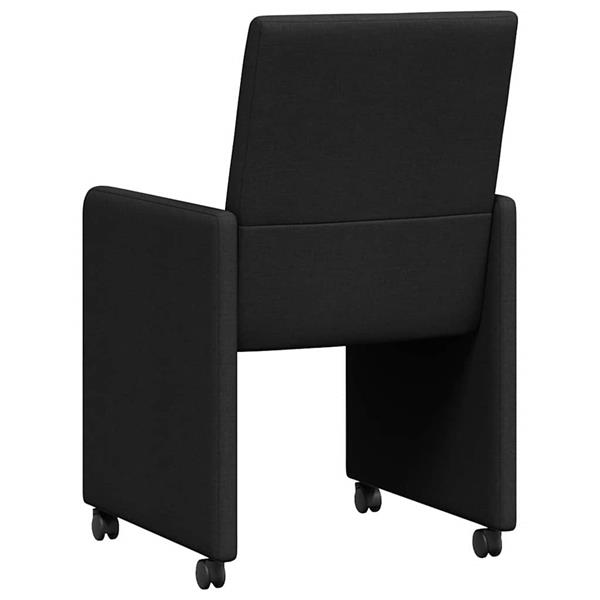 Grote foto vidaxl eetkamerstoel met kussen 2 pcs zwart 57 x 66 x 94 cm stof huis en inrichting stoelen