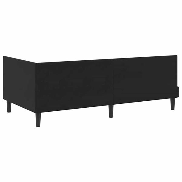 Grote foto vidaxl hoekbedframe met hoofdeinde zwart 90 x 200 cm fluweel antiek en kunst stoelen en banken