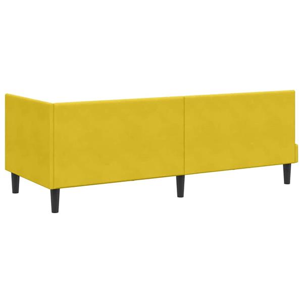 Grote foto vidaxl hoekbedframe met hoofdeinde geel 80 x 200 cm fluweel antiek en kunst stoelen en banken