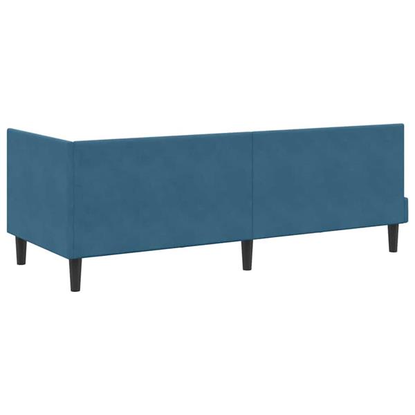 Grote foto vidaxl hoekbedframe met hoofdeinde blauw 80 x 200 cm fluweel antiek en kunst stoelen en banken