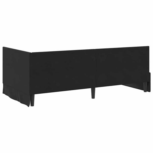 Grote foto vidaxl hoekbedframe met hoofdeinde zwart 90 x 200 cm fluweel antiek en kunst stoelen en banken
