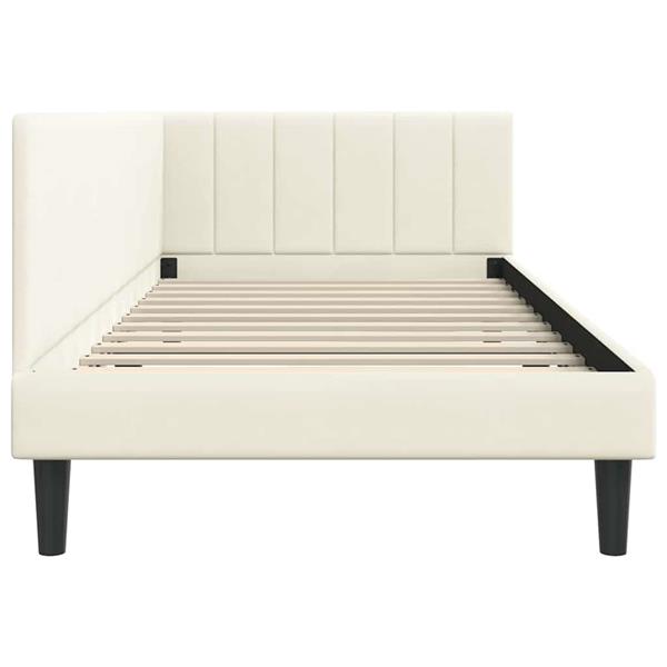 Grote foto vidaxl hoekbedframe met hoofdeinde cr me 100 x 200 cm fluweel antiek en kunst stoelen en banken