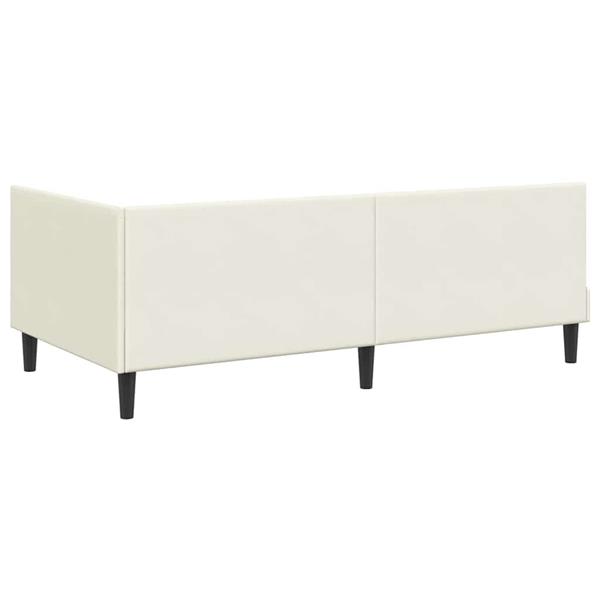 Grote foto vidaxl hoekbedframe met hoofdeinde cr me 100 x 200 cm fluweel antiek en kunst stoelen en banken