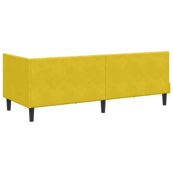 Grote foto vidaxl hoekbedframe met hoofdeinde geel 80 x 200 cm fluweel antiek en kunst stoelen en banken