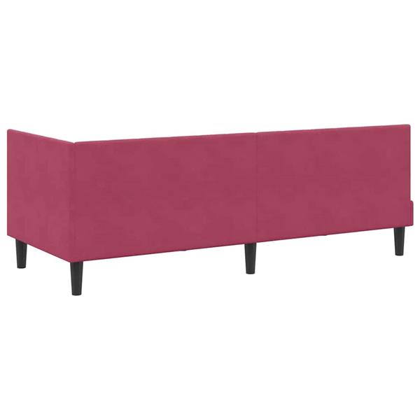 Grote foto vidaxl hoekbedframe met hoofdeinde wijnrood 80 x 200 cm fluweel antiek en kunst stoelen en banken