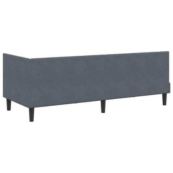 Grote foto vidaxl hoekbedframe met hoofdeinde donkergrijs 80 x 200 cm fluweel antiek en kunst stoelen en banken