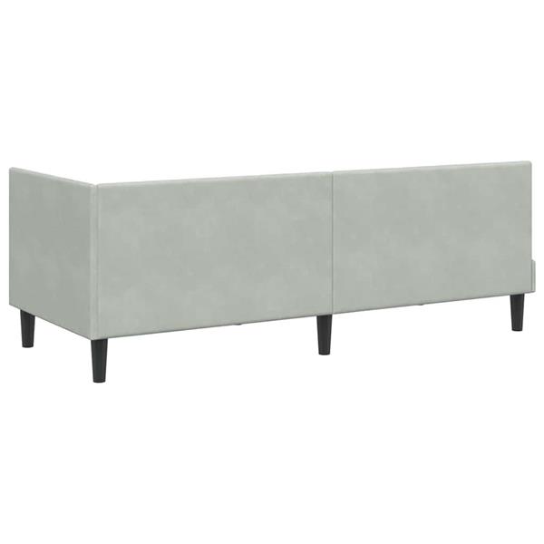 Grote foto vidaxl hoekbedframe met hoofdeinde lichtgrijs 80 x 200 cm fluweel antiek en kunst stoelen en banken