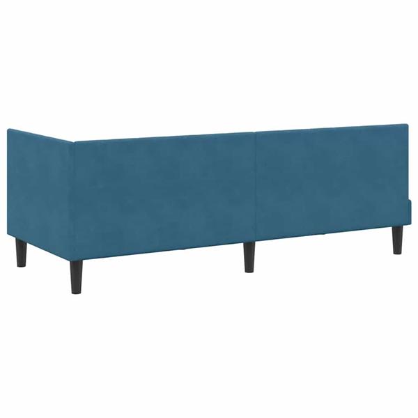 Grote foto vidaxl hoekbedframe met hoofdeinde blauw 80 x 200 cm fluweel antiek en kunst stoelen en banken