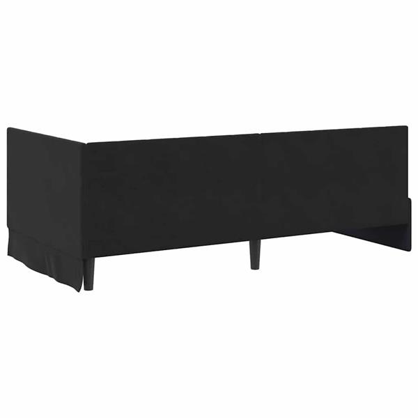 Grote foto vidaxl hoekbedframe met hoofdeinde zwart 90 x 190 cm fluweel antiek en kunst stoelen en banken