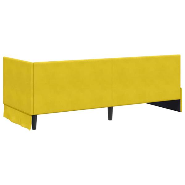 Grote foto vidaxl hoekbedframe met hoofdeinde geel 80 x 200 cm fluweel antiek en kunst stoelen en banken
