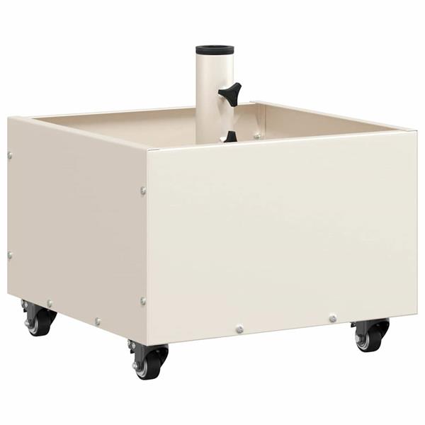 Grote foto vidaxl parasolbasis met plantenbak wit 45 x 45 x 45 cm staal tuin en terras overige tuin en terras