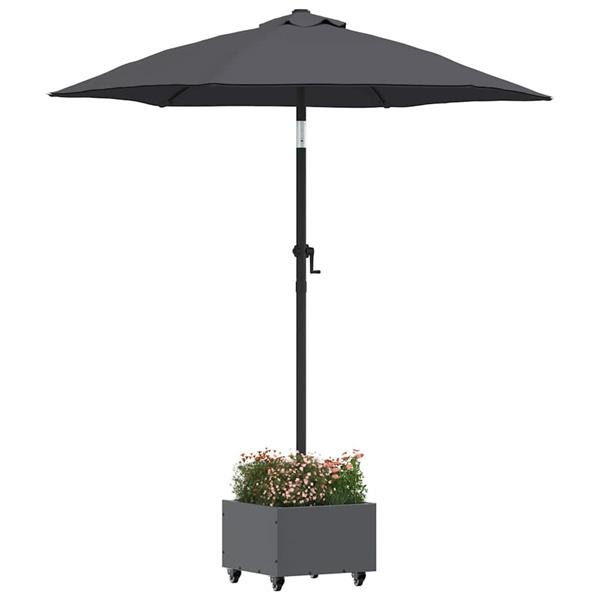 Grote foto vidaxl parasolbasis met plantenbak antraciet 45 x 45 x 45 cm staal tuin en terras overige tuin en terras