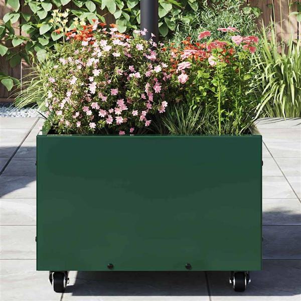 Grote foto vidaxl parasolbasis met plantenbak groen 45 x 45 x 45 cm staal tuin en terras overige tuin en terras